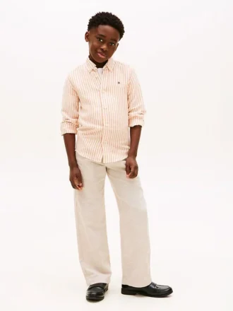 Pantaloni da bambino in cotone fiammato
