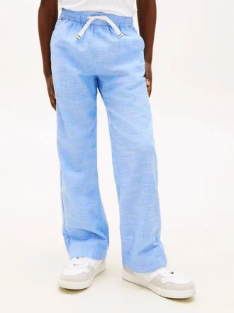 Pantaloni da bambino in cotone fiammato