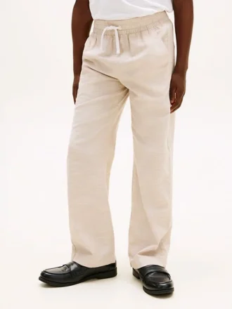 Pantaloni da bambino in cotone fiammato