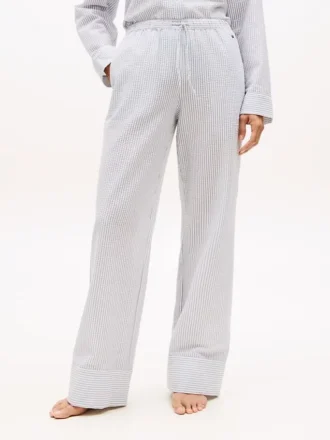 Pantaloni da notte a righe in seersucker