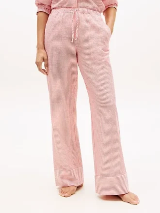 Pantaloni da notte a righe in seersucker