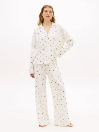 Pantaloni da notte in jersey con stampa floreale