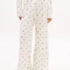 Pantaloni da notte in jersey con stampa floreale Pantaloni da notte in jersey con stampa floreale