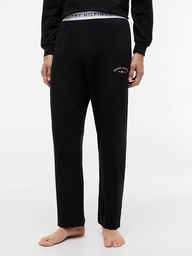 Pantaloni da notte in piqué con logo Hilfiger Pantaloni da notte in piqué con logo Hilfiger