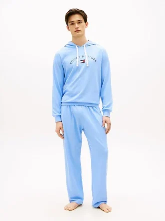 Pantaloni da notte in piqué con logo Hilfiger
