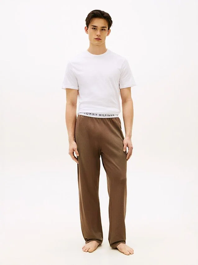 Pantaloni da notte in piqué con logo Hilfiger Pantaloni da notte in piqué con logo Hilfiger