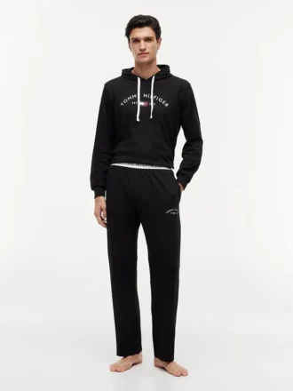 Pantaloni da notte in piqué con logo Hilfiger