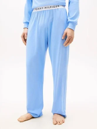 Pantaloni da notte in piqué con logo Hilfiger