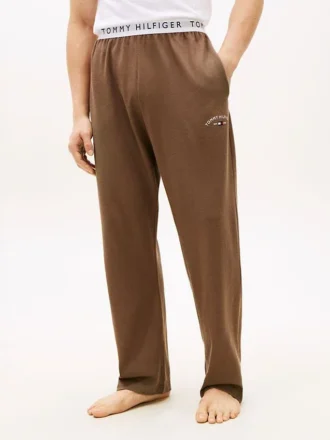 Pantaloni da notte in piqué con logo Hilfiger