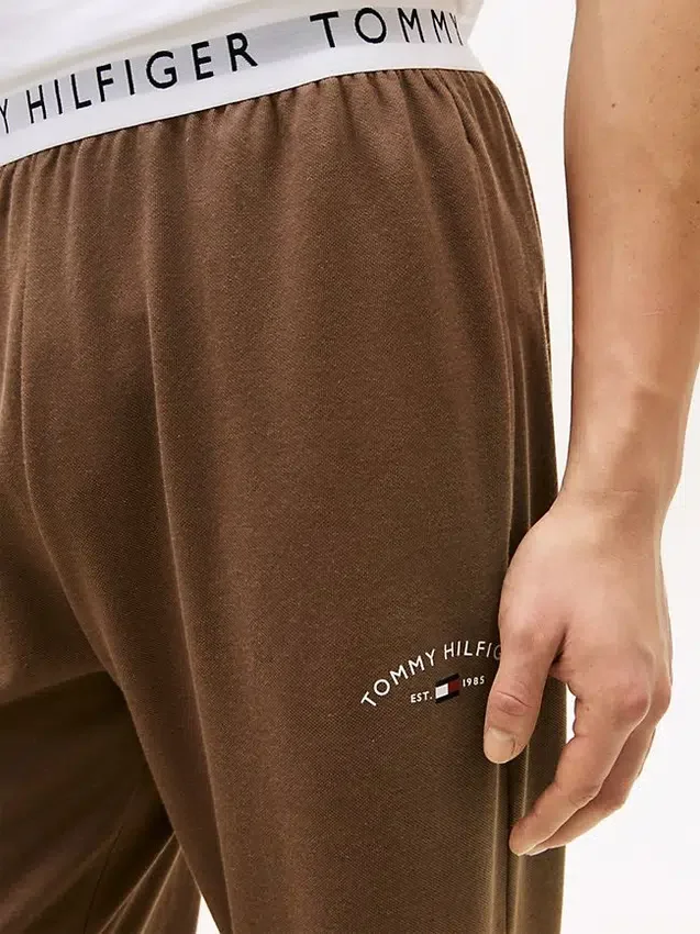Pantaloni da notte in piqué con logo Hilfiger Pantaloni da notte in piqué con logo Hilfiger