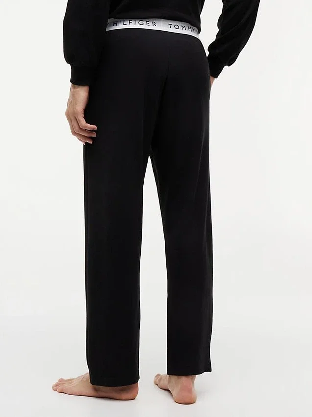 Pantaloni da notte in piqué con logo Hilfiger Pantaloni da notte in piqué con logo Hilfiger