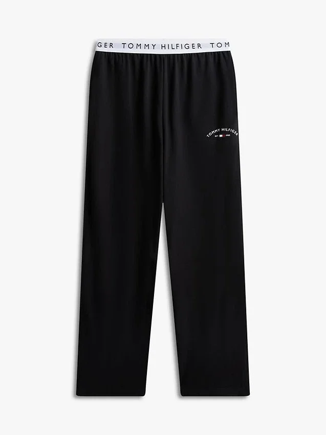 Pantaloni da notte in piqué con logo Hilfiger Pantaloni da notte in piqué con logo Hilfiger