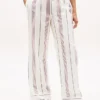 Pantaloni da notte in popeline a righe Pantaloni da notte in popeline a righe