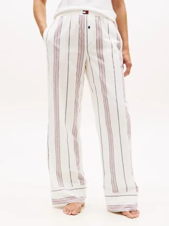 Pantaloni da notte in popeline a righe Pantaloni da notte in popeline a righe