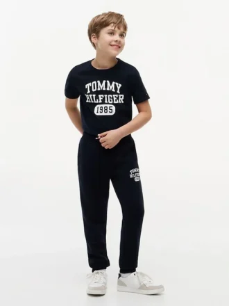 Pantaloni della tuta in felpa spazzolata da college per bambini