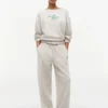 Pantaloni della tuta in spugna con logo script dal taglio morbido Pantaloni della tuta in spugna con logo script dal taglio morbido