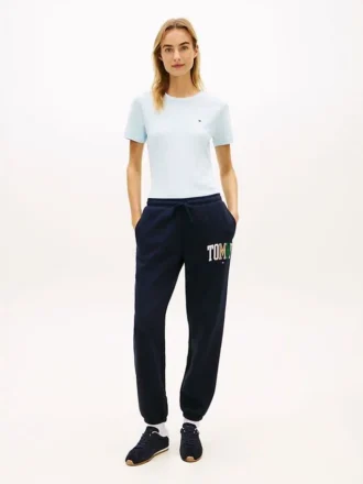 Pantaloni della tuta multicolori con logo Tommy in stile college