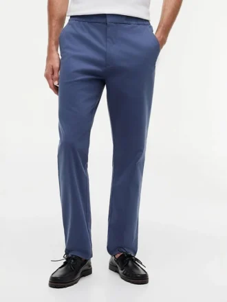 Pantaloni Dobby con elastico in vita