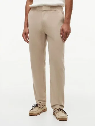 Pantaloni Dobby con elastico in vita
