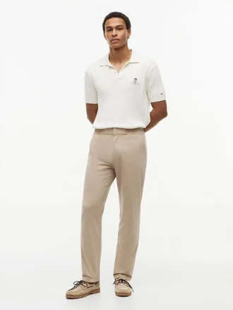 Pantaloni Dobby con elastico in vita