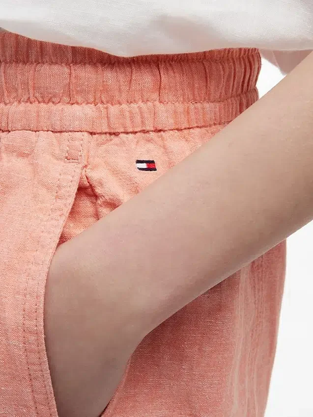 Pantaloni elasticizzati in misto lino e cotone Pantaloni elasticizzati in misto lino e cotone