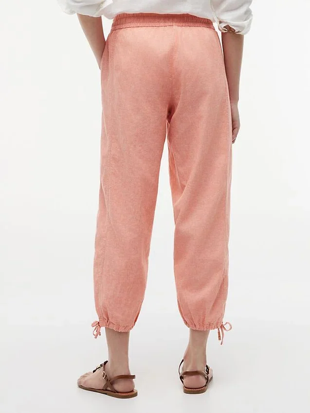Pantaloni elasticizzati in misto lino e cotone Pantaloni elasticizzati in misto lino e cotone