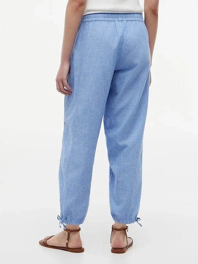 Pantaloni elasticizzati in misto lino e cotone Pantaloni elasticizzati in misto lino e cotone