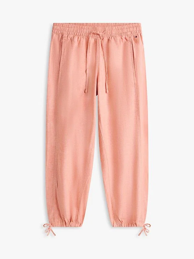 Pantaloni elasticizzati in misto lino e cotone Pantaloni elasticizzati in misto lino e cotone