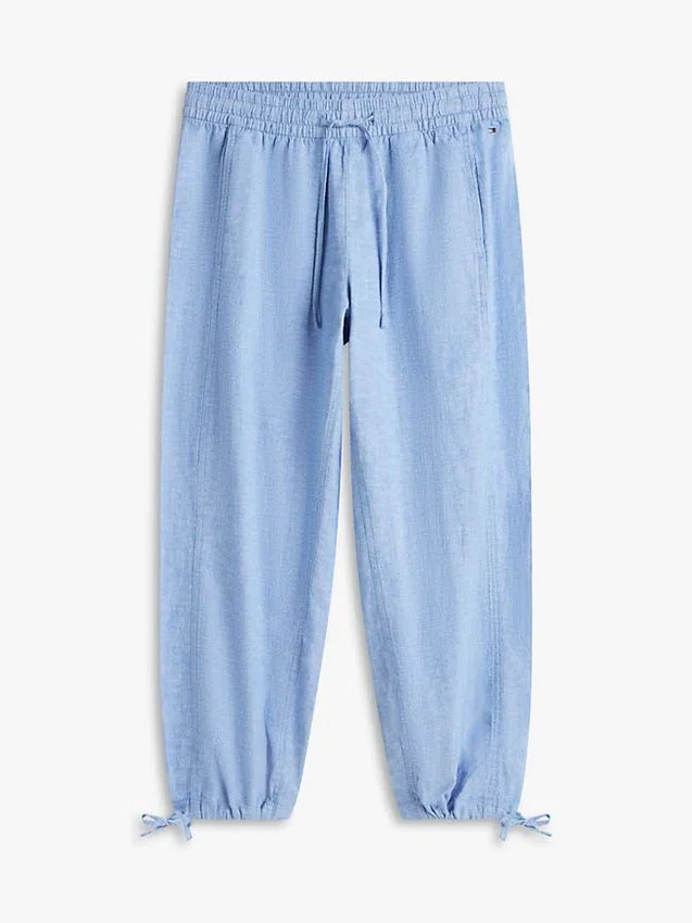 Pantaloni elasticizzati in misto lino e cotone Pantaloni elasticizzati in misto lino e cotone
