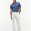 Pantaloni in misto cotone-lino a righe con cintura Pantaloni in misto cotone-lino a righe con cintura