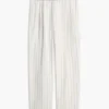 Pantaloni in misto cotone-lino a righe con cintura Pantaloni in misto cotone-lino a righe con cintura