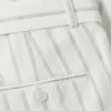 Pantaloni in misto cotone-lino a righe con cintura Pantaloni in misto cotone-lino a righe con cintura