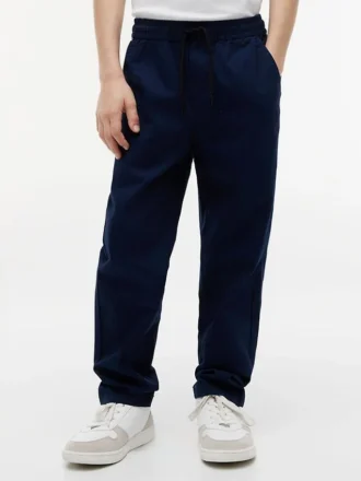 Pantaloni in popeline elasticizzato Paper-Touch per bambini