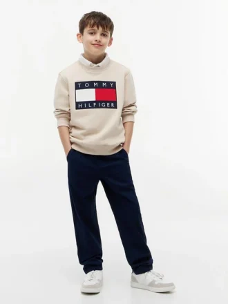 Pantaloni in popeline elasticizzato Paper-Touch per bambini