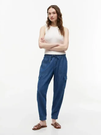 Pantaloni jogger cargo in cotone elasticizzato