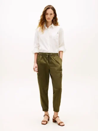 Pantaloni jogger cargo in cotone elasticizzato