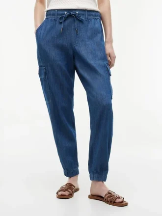 Pantaloni jogger cargo in cotone elasticizzato