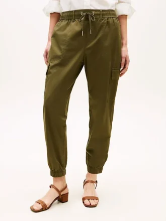 Pantaloni jogger cargo in cotone elasticizzato