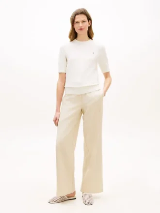 Pantaloni leggeri a gamba dritta in twill