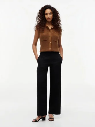 Pantaloni leggeri a gamba dritta in twill
