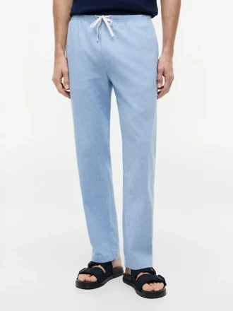Pantaloni senza chiusura in misto cotone e lino Pantaloni senza chiusura in misto cotone e lino