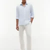 Pantaloni senza chiusura in misto cotone e lino