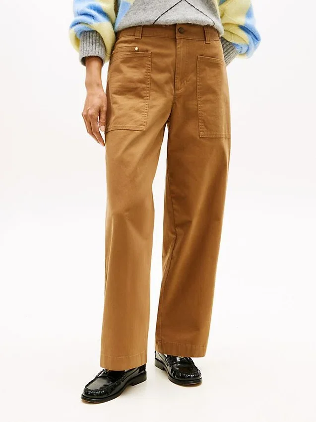 Pantaloni utility a gamba larga elasticizzati Pantaloni utility a gamba larga elasticizzati