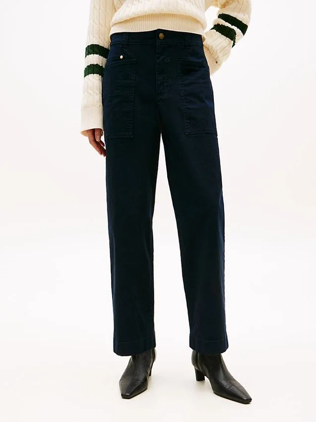 Pantaloni utility a gamba larga elasticizzati Pantaloni utility a gamba larga elasticizzati