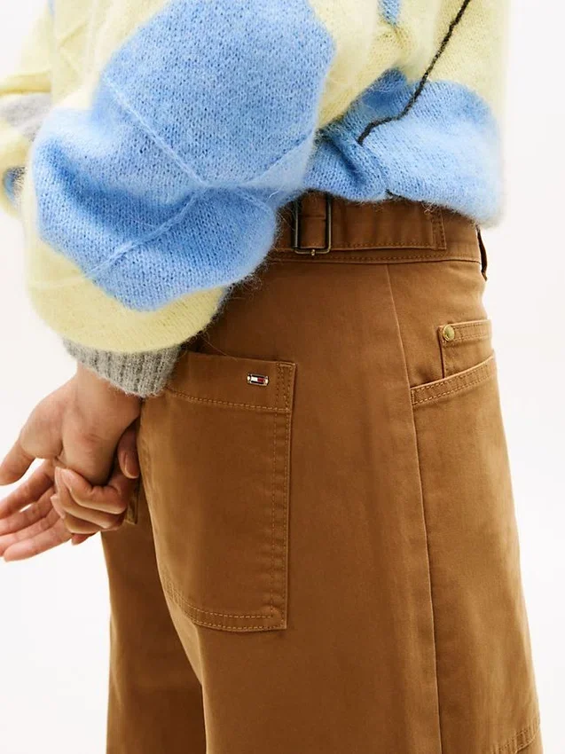 Pantaloni utility a gamba larga elasticizzati Pantaloni utility a gamba larga elasticizzati