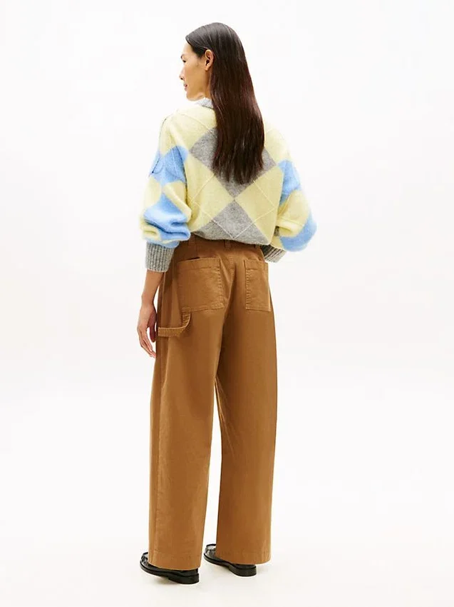Pantaloni utility a gamba larga elasticizzati Pantaloni utility a gamba larga elasticizzati