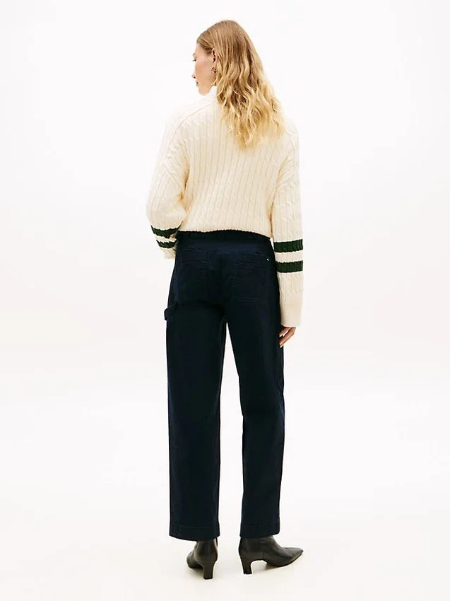 Pantaloni utility a gamba larga elasticizzati Pantaloni utility a gamba larga elasticizzati