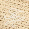 Pochette in rafia con monogramma in script Pochette in rafia con monogramma in script