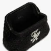Pochette in rafia con monogramma in script Pochette in rafia con monogramma in script