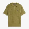 Polo a maniche corte in maglia a trecce Polo a maniche corte in maglia a trecce